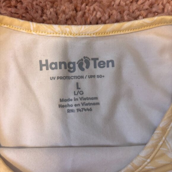 Hang Ten Sunray Long Sleeve Sun Tee Shirt Womens Size L Yellow UV Protection 50+ - Picture 6 of 8